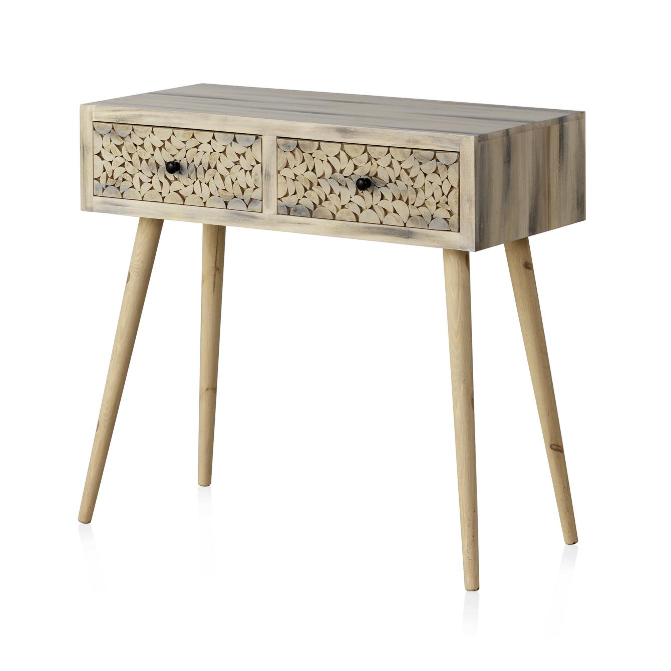 Consola De Madera De Chopo Natural Patas De Pino Macizo. El mejor complemento para tu hogar. Fijalo
