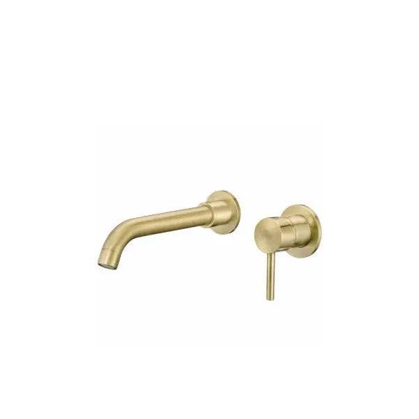 VALAZ Guadiana Grifo de lavabo redondo empotrado fabricado en latón de color dorado envejecido