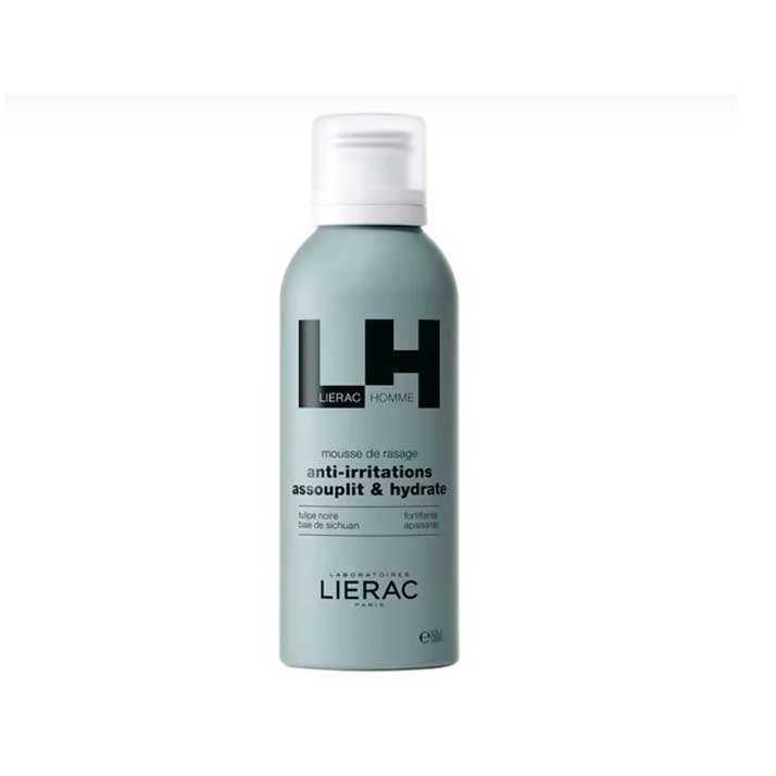 Lierac Homme Espuma Afeitado 150 Ml - Espuma de Afeitado 3 en 1 - Calma E Hidrata - Previene Ardor E Irritación