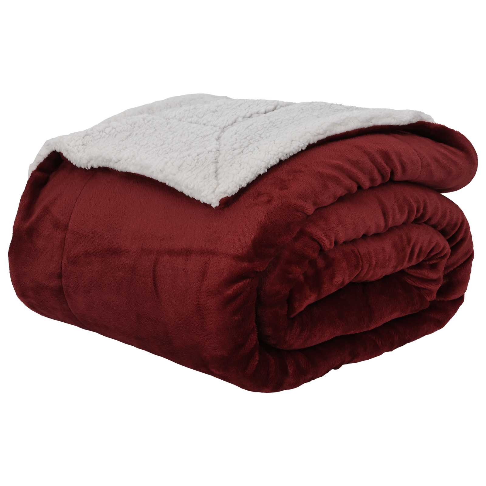 vidaXL Manta Rojo Burdeos 240 x 270 cm Lana