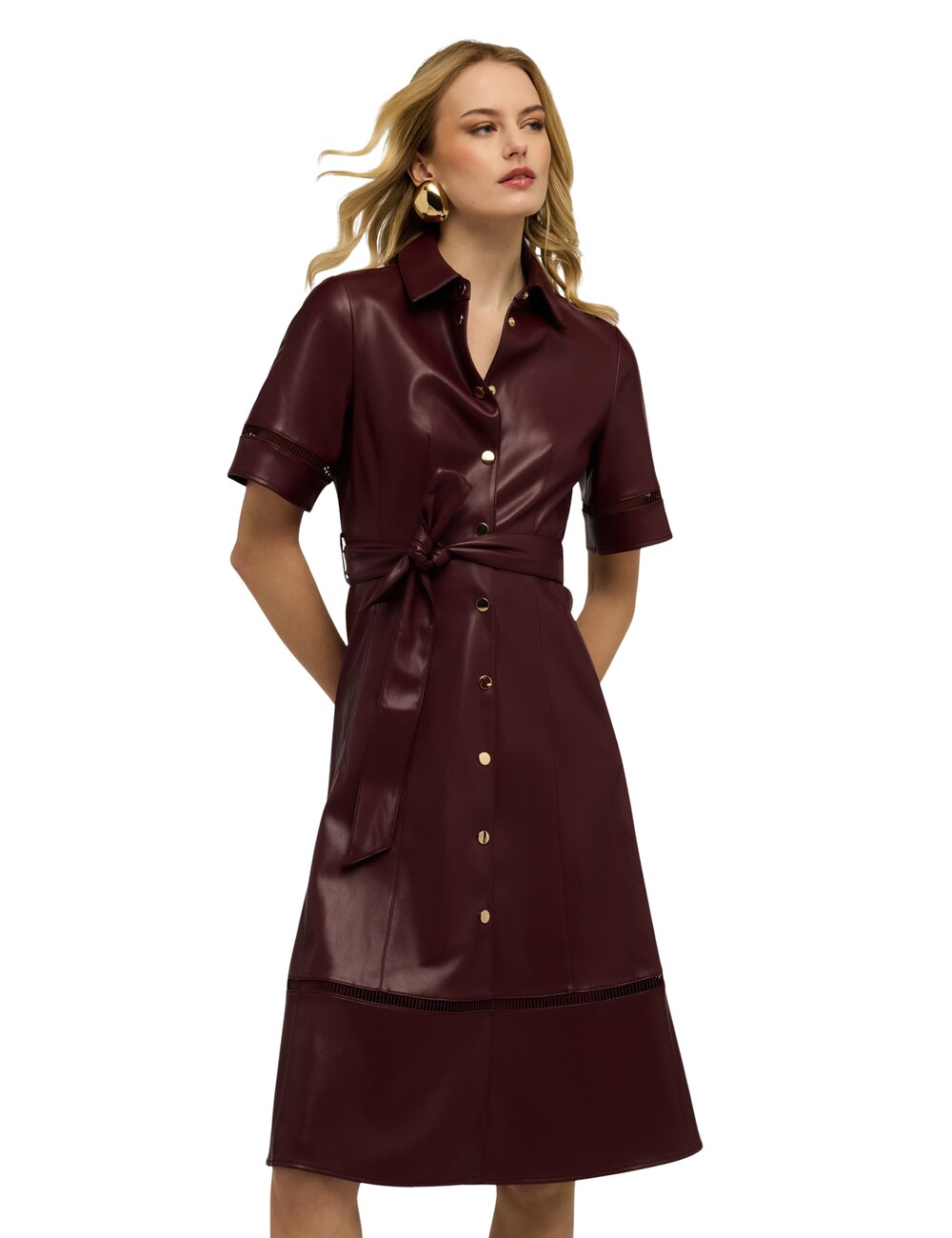 Motivi - Vestido camisero con detalles calados