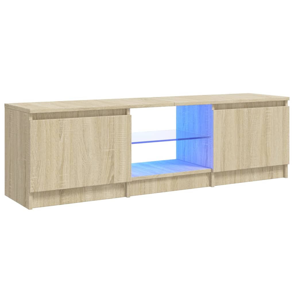 vidaXL Mueble de TV con luces LED 120x30x35,5 cm, Mueble de Salon, Mueble TV, Mueble TV salon, Mesa de TV, Mueble tele