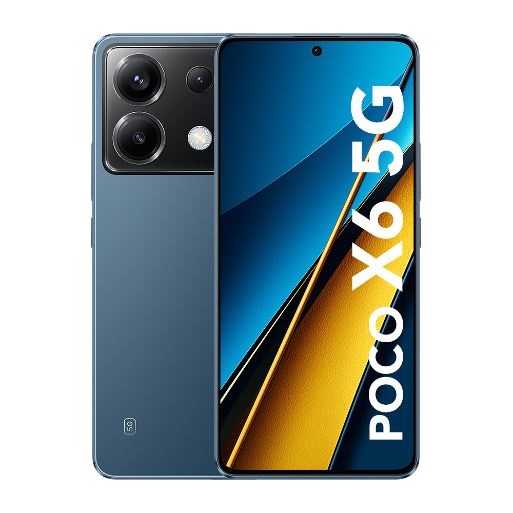 Poco - Xiaomi POCO X6 5G 12GB/256GB NFC Global Version EU Cargador, 6.67" AMOLED 120Hz, Snapdragon 7s Gen 2, Cámara 64 MP, Batería 5100 mAh, Carga rápida de 67 W