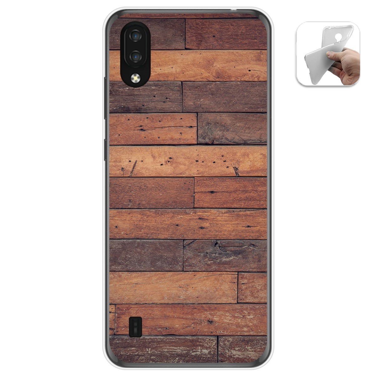 Tumundosmartphone Funda Gel Tpu para Zte Blade A5 2020 diseño Madera 03 Dibujos