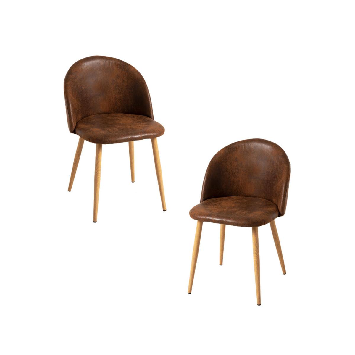 Regalos Miguel - Packs Sillas Comedor - Pack 2 Sillas Vint Polipiel - Marrón Vintage