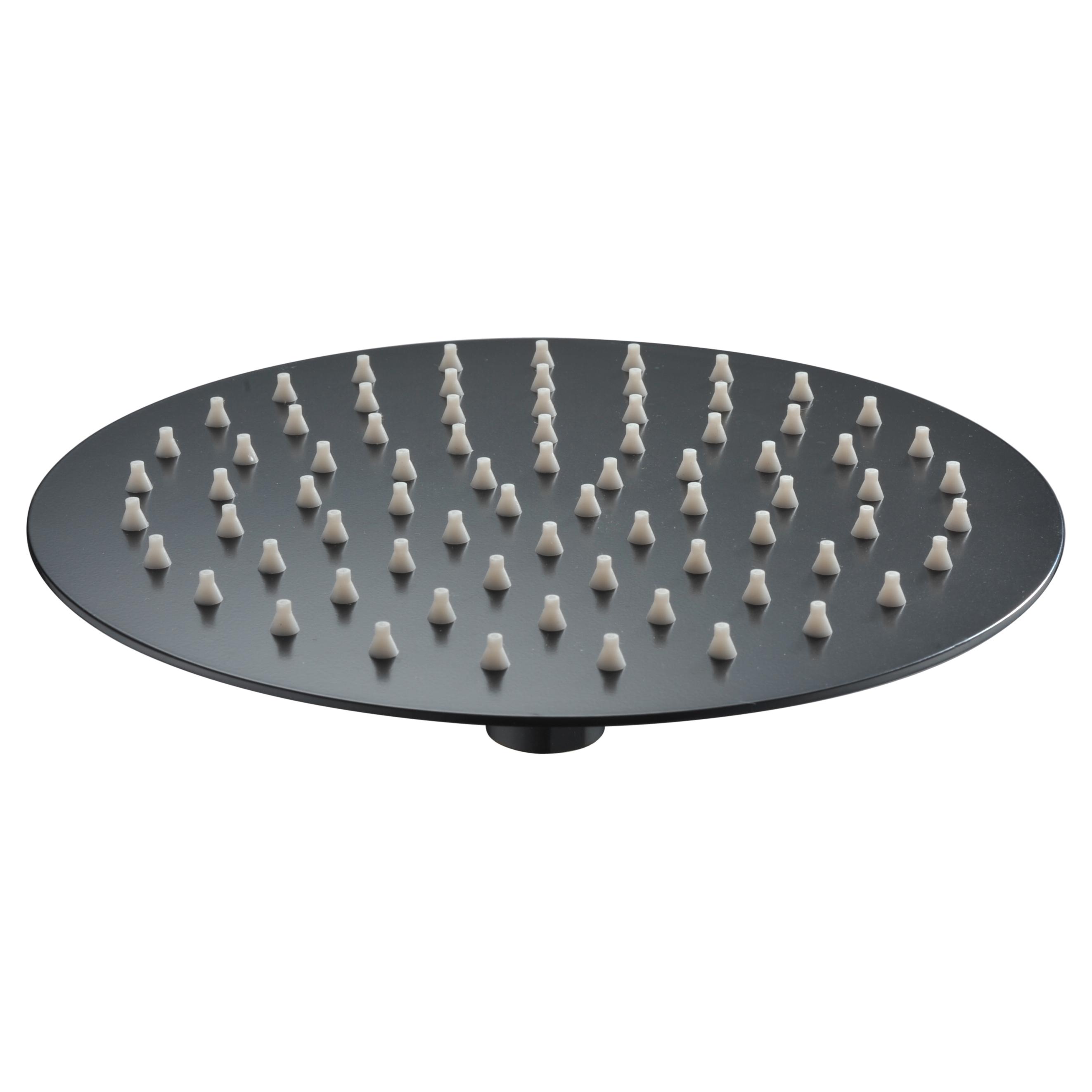 IMEX - Rociador Ducha Efecto Lluvia  Alcachofa Fija de Ducha Grande  Alcachofa Ducha Alta Presión Efecto Cascada  Rociador Techo Redondo de 25cm  Color Negro Mate