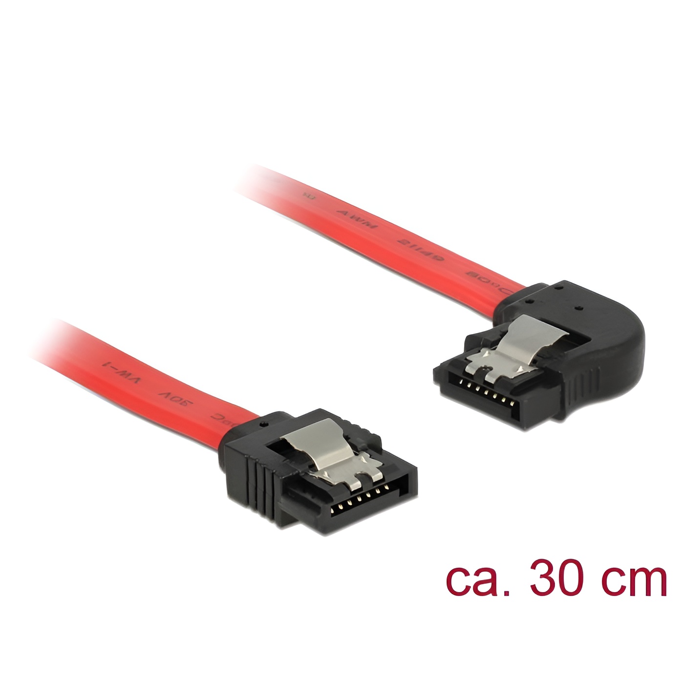 DeLOCK 83963 cable de SATA 0,3 m SATA 7-pin Negro, Rojo