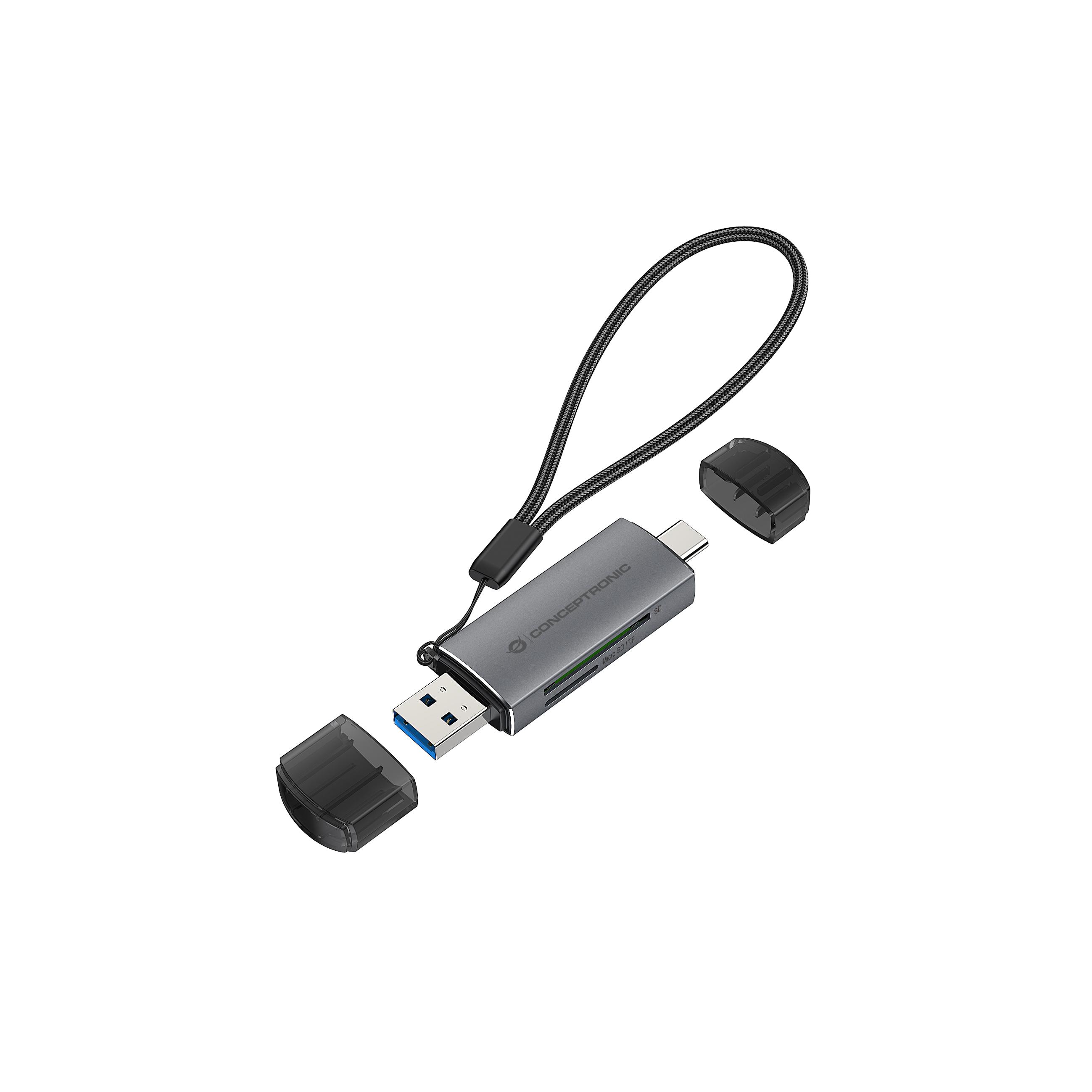 Conceptronic bian05g usb 3.2 gen 1 (3.1 gen 1) type-a/type-c gray