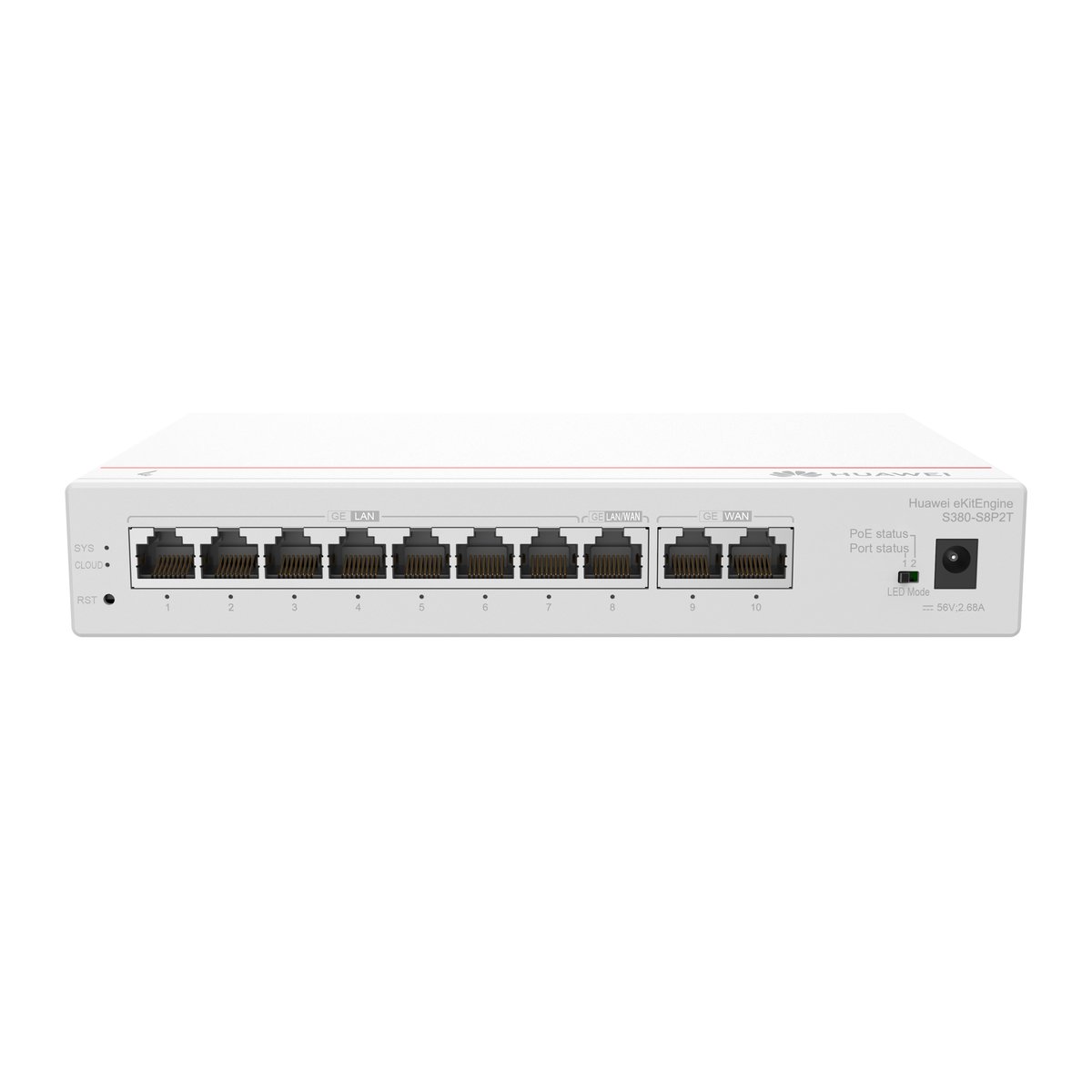 Huawei s380-s8p2t  router  2x ge wan, 8x ge lan, poe+, 124w