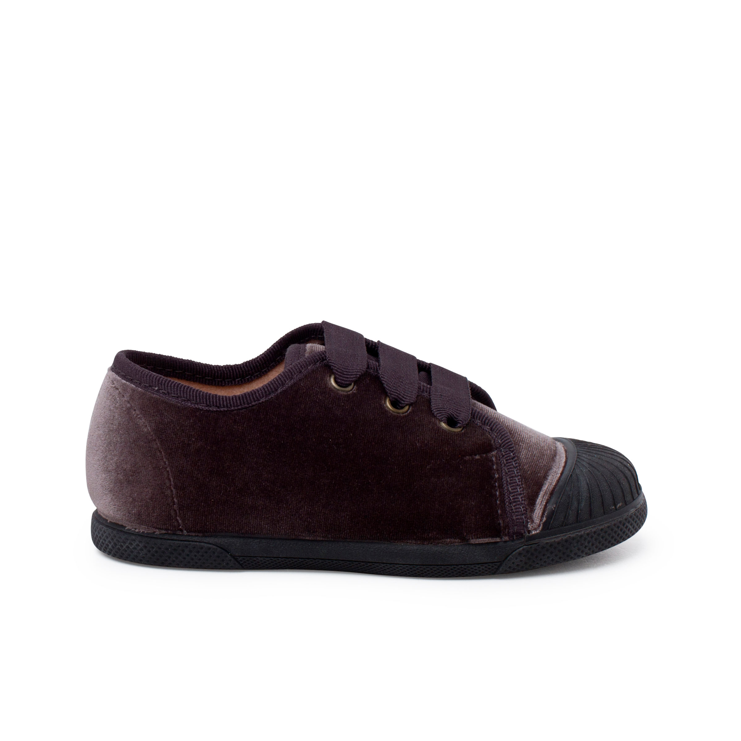Pisamonas Zapatilla terciopelo cordón faya