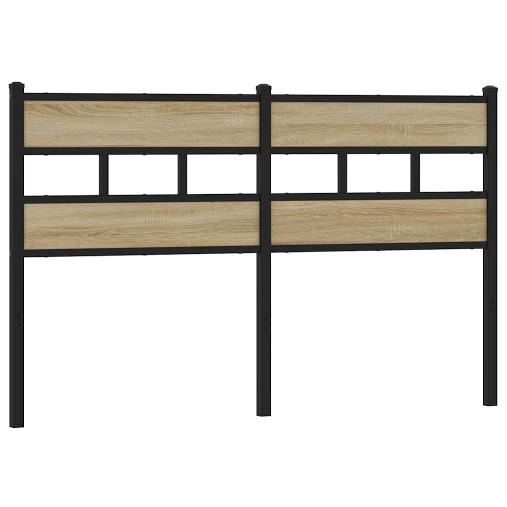vidaXL Cabecero de repuesto de acero y madera de ingeniería roble Sonoma 150 cm