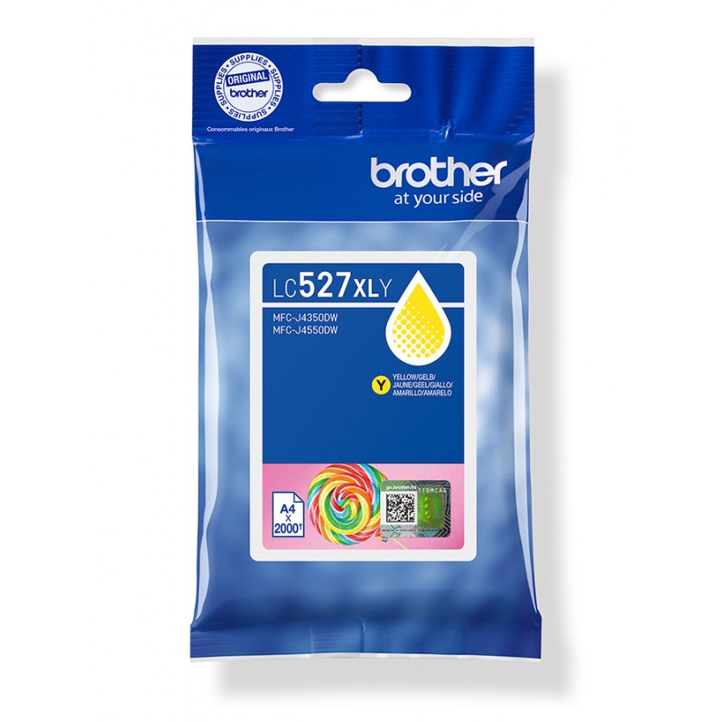 Brother - LC527XLY cartucho de tinta 1 pieza(s) Original Alto rendimiento (XL) Amarillo LC527XLY
