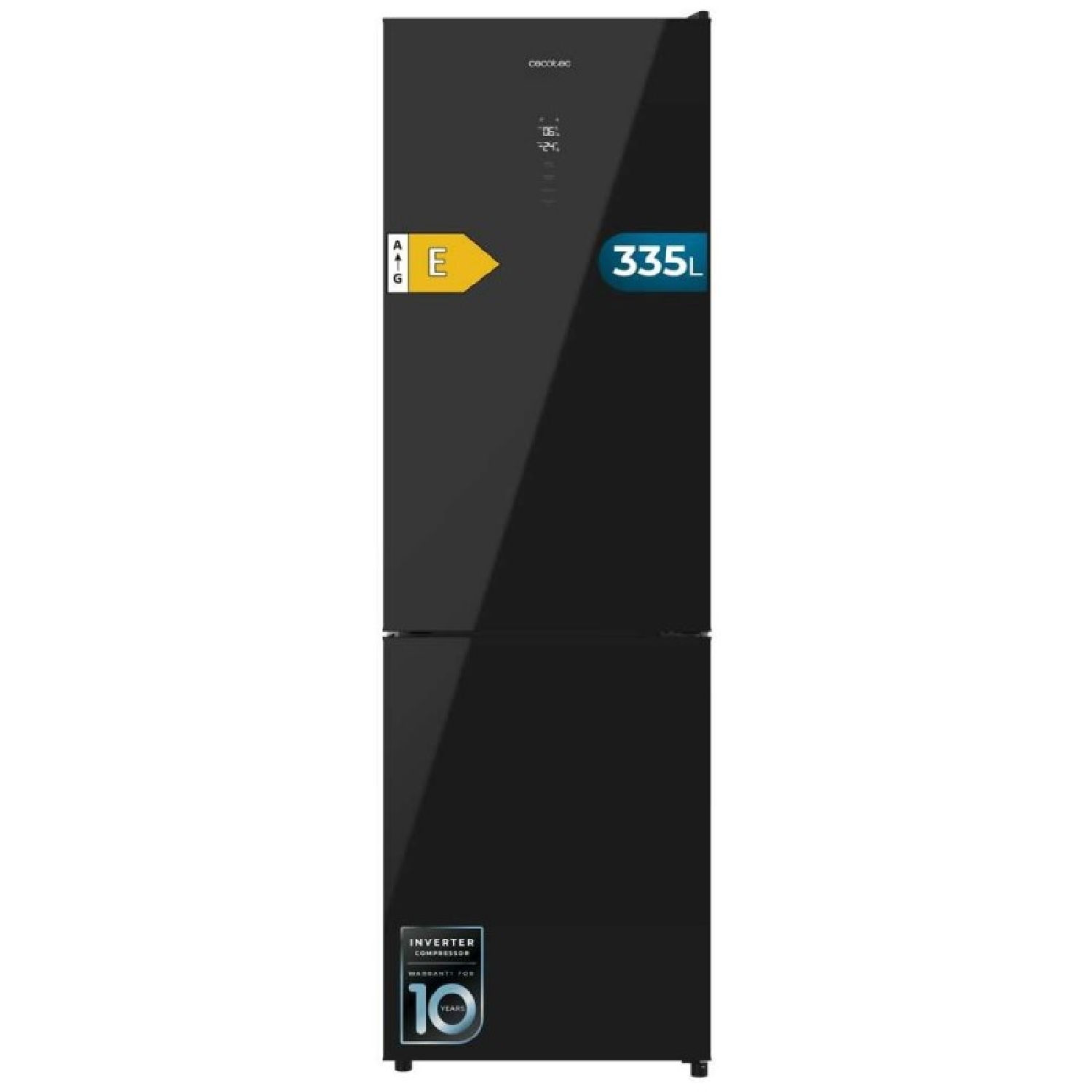 Cecotec Frigorífico Combi 335L No Frost Bolero CoolMarket Combi 335 Black Glass E. Altura 195,3cm y 59,5cm Ancho