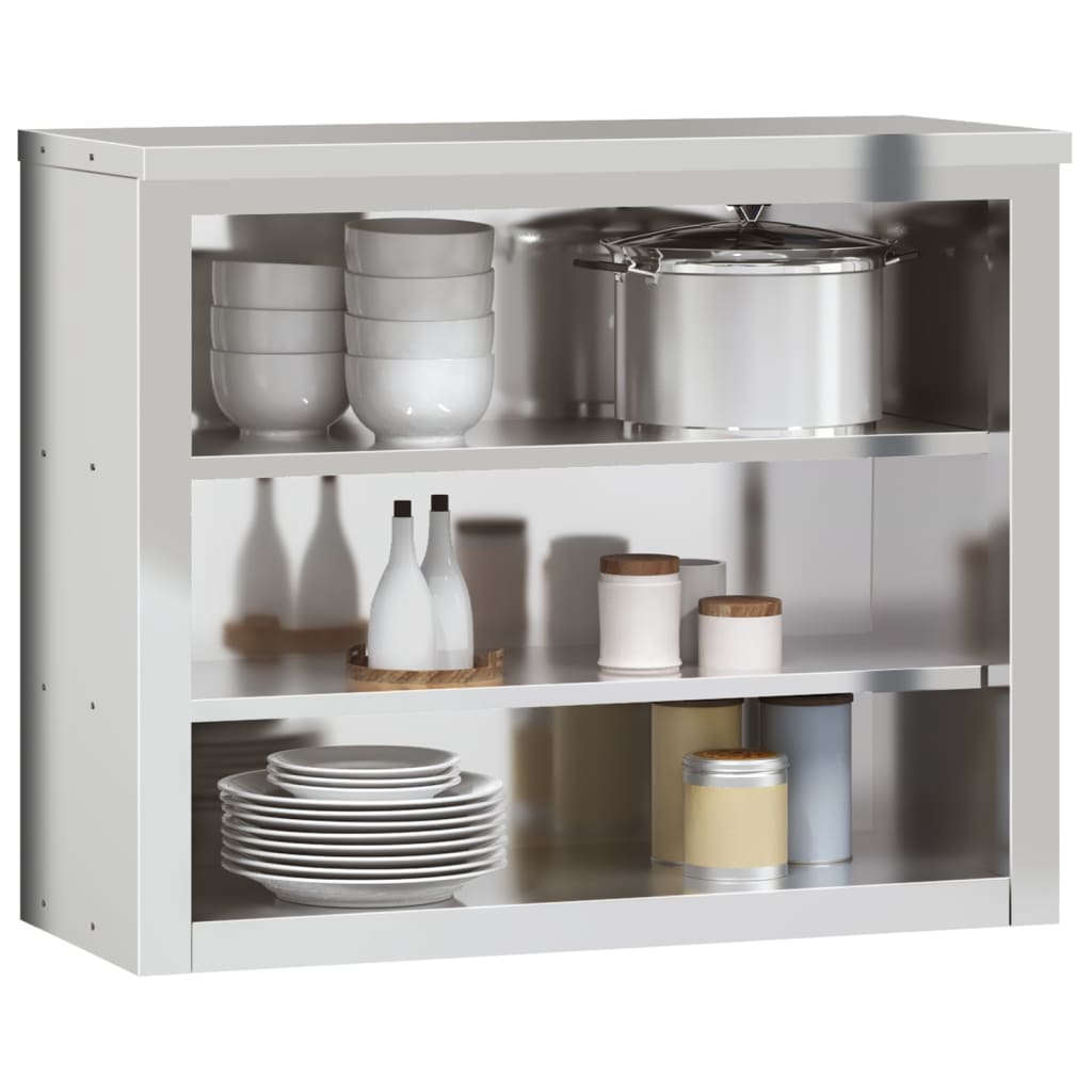 vidaXL Armario de Pared de Cocina con Estante Mueble Colgante Acero Inoxidable Dimensiones 92 x 40 x 46 cm,  110 x 40 x 46 cm,  92 x 40 x 46 cm (with door) y mas