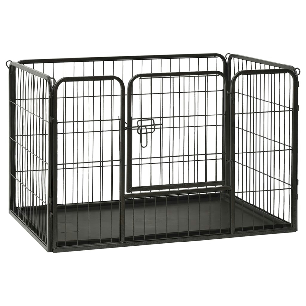 vidaXL CORRAL PARA PERROS CACHORROS ACERO 91,5X59X61 CM
