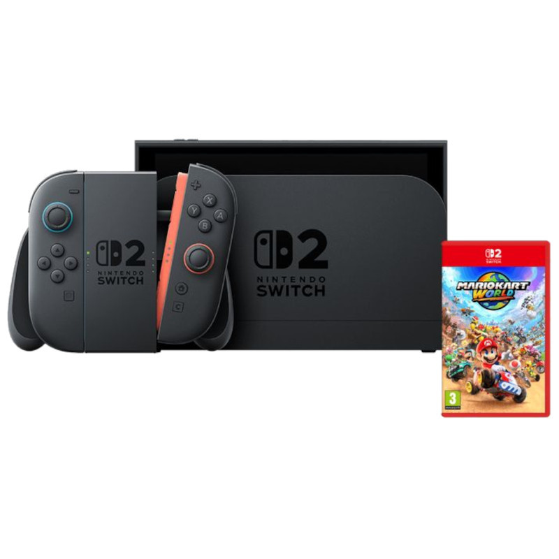 CONSOLA NINTENDO SWITCH 2 + MARIO KART WORLD (CIAB), 7.9'' LCD 120HZ GARANTÍA ESPAÑOLA