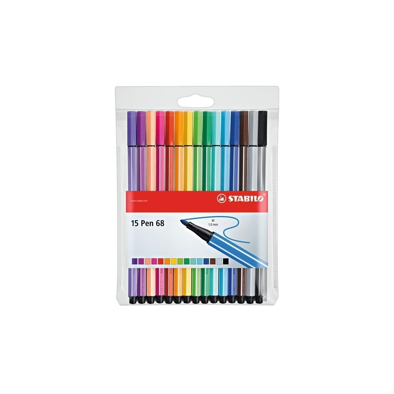 STABILO - Pen 68 rotulador Multicolor 15 pieza(s) - 6815-2 6815-2