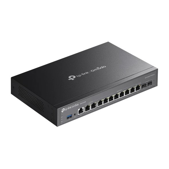 Tp-Link - Router VPN Gigabit ER7412-M2 Omada con 2 puertos WAN de 2.5 Gbps, 8 puertos RJ45 y ranuras SFP para fibra, negro