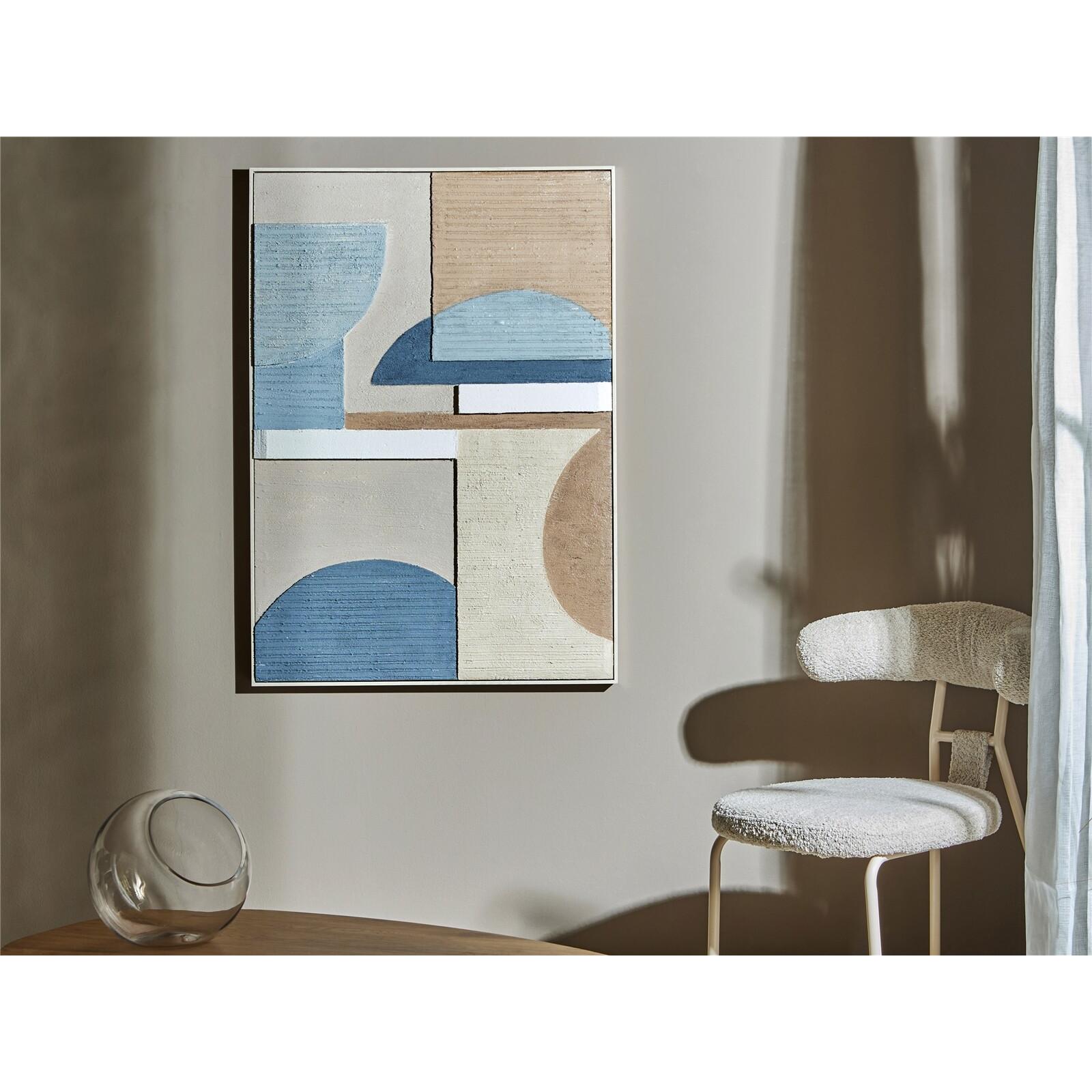 Cuadro abst. dif.texturas azules/marrones c/marco 72x102 cms. 72x5x102 cms. El mejor complemento para tu hogar.