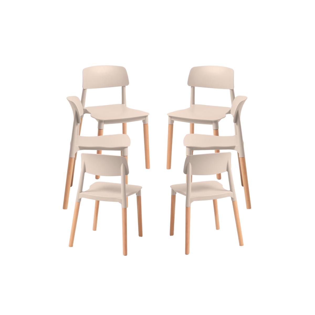 Regalos Miguel - Packs Sillas Comedor - Pack 6 Sillas Estin - Beige