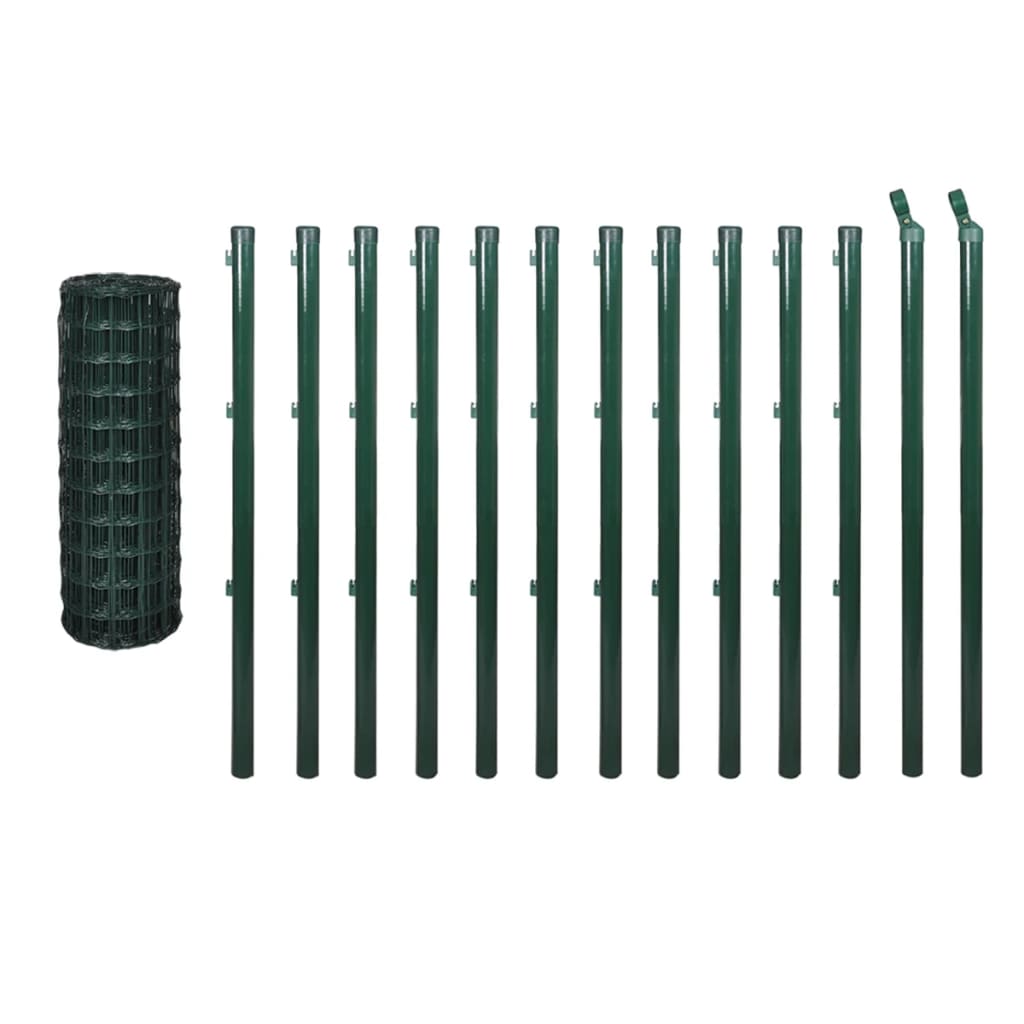 Vidaxl Euro Valla de Acero Verde 1 M 10 M Ventilación