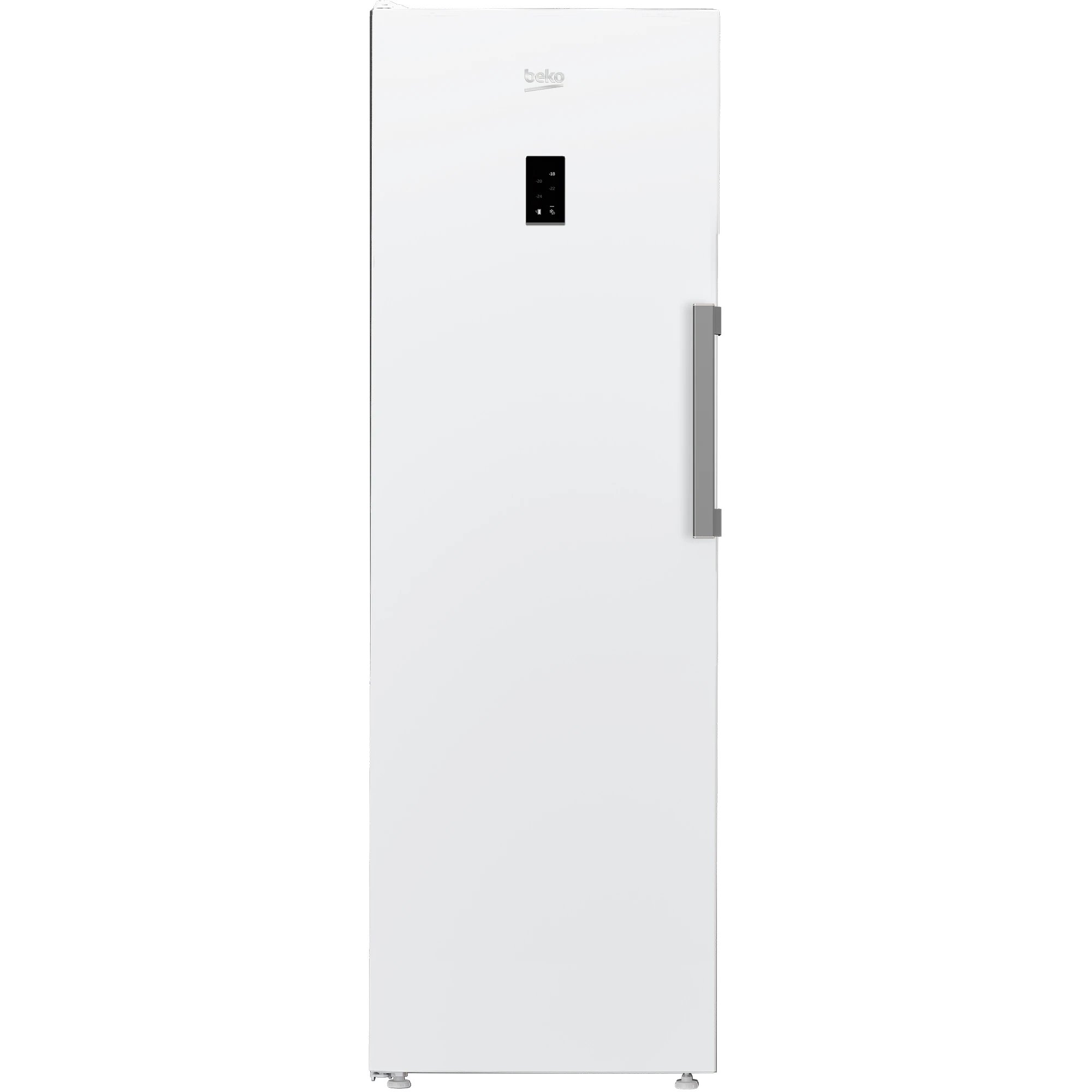 Beko - Congelador vertical B3RMFNE314W de 286 L, clase energética E, tecnología No Frost, 6 cajones y display LED, altura 170 cm, ancho 59 cm, blanco para cocina amplia