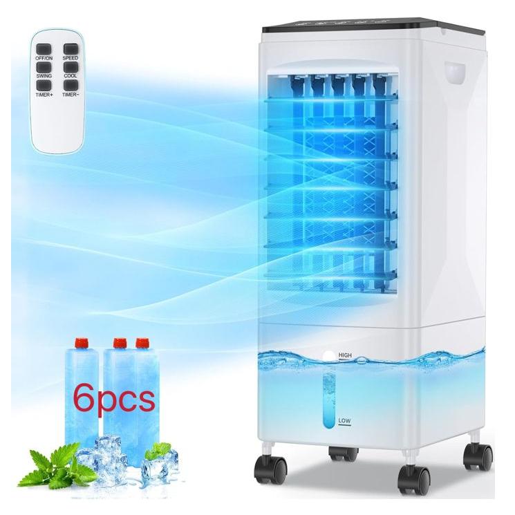 ®Rising FF Climatiseur portátil silencioso, climatizador portátil de bajo consumo, ventilador, 3 velocidades, versión con mando a distancia