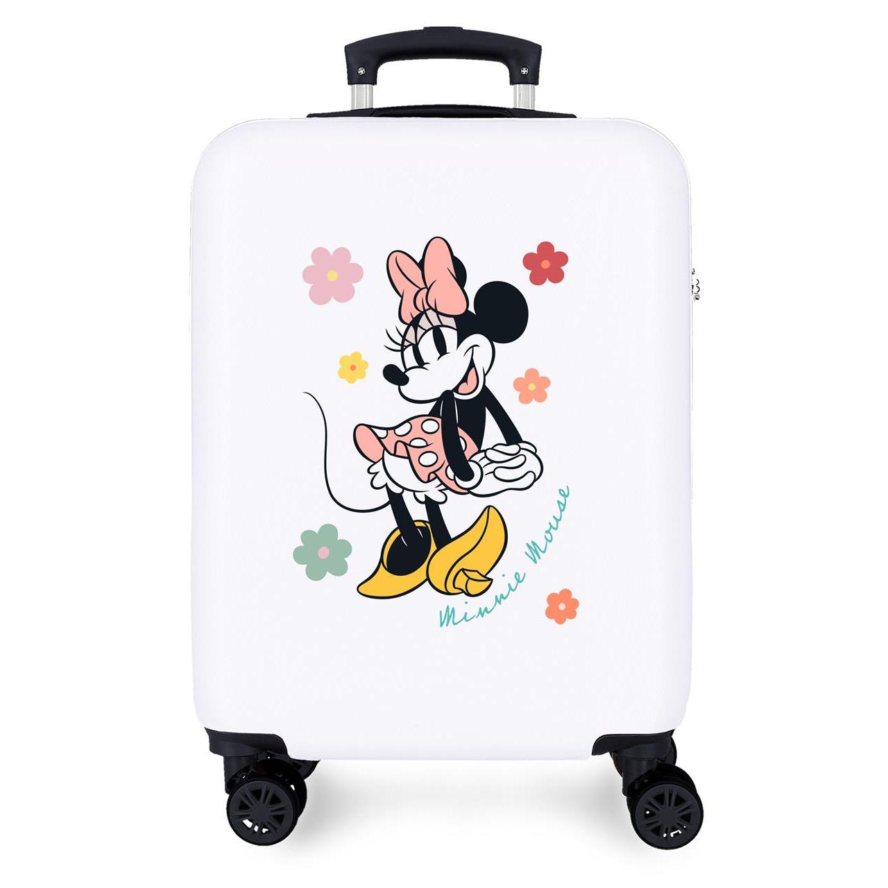 Maleta de cabina Disney Minnie Flowers ABS con capacidad de 41,8L Blanco