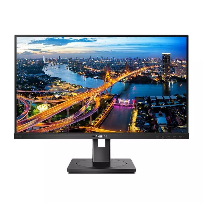 Professional Philips 242B1 23.8" Full HD Monitor, IPS LCD with 1920x1080 resolution, PowerSensor for energy saving, 178° viewing angle, anti-glare screen, perfect for work and multimedia applications.