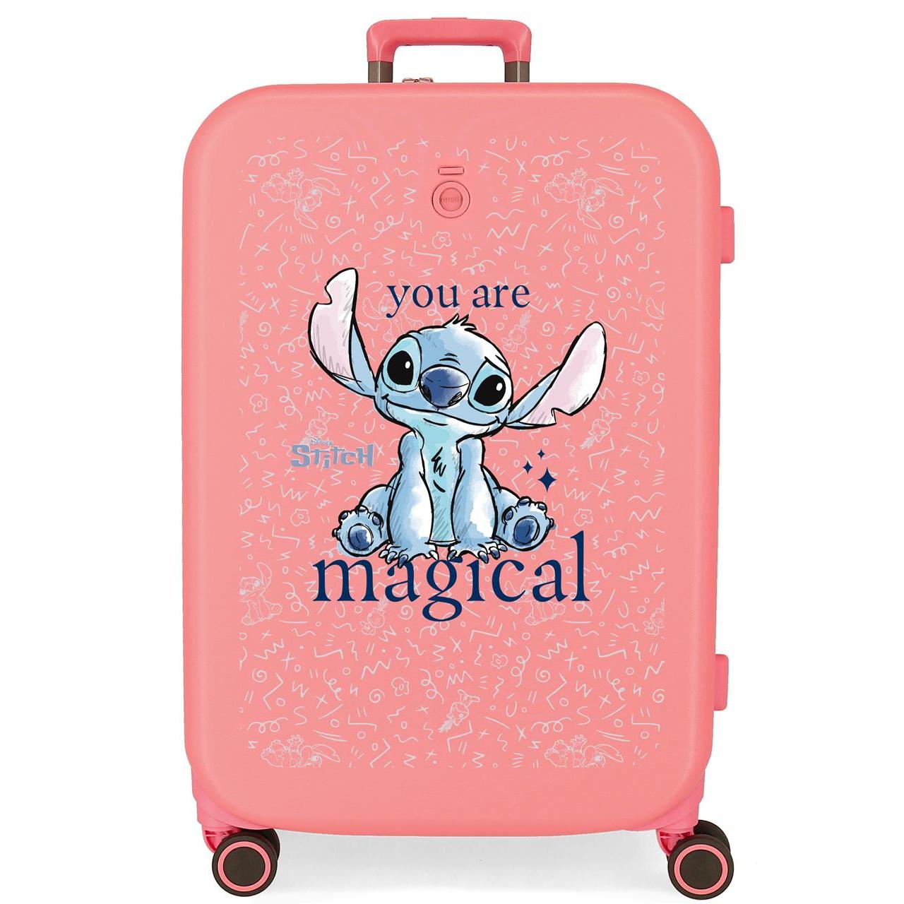 Maleta mediana Stitch you are magical coral 48x70x28 cm