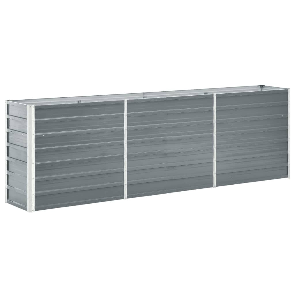 vidaXL Arriate elevado de jardín acero galvanizado gris 240x40x77 cm