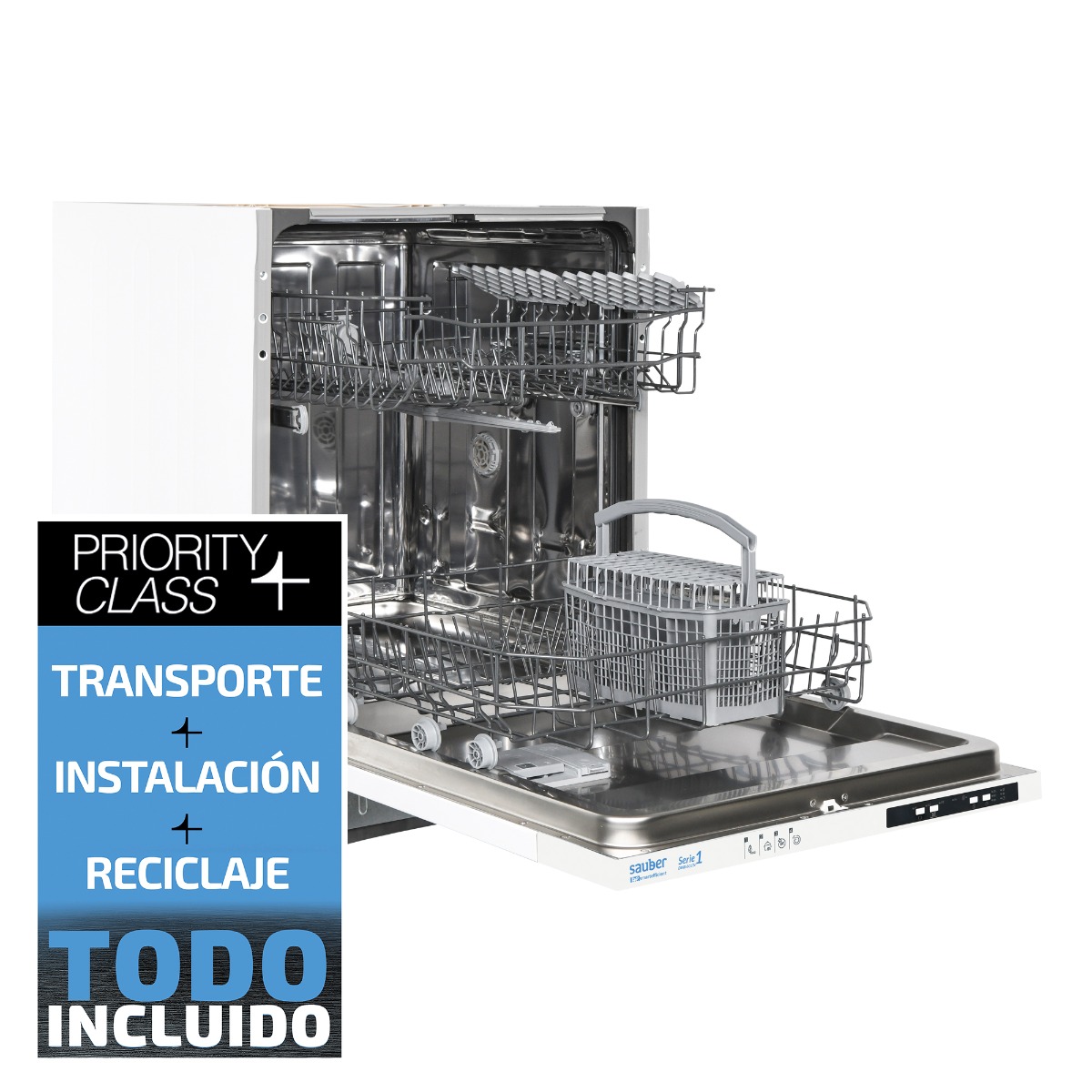 Lavavajillas integrable SAUBER SERIE 1-DWBI6013 V e 12 cubiertos  ENVÍO E INSTALACIÓN GRATIS