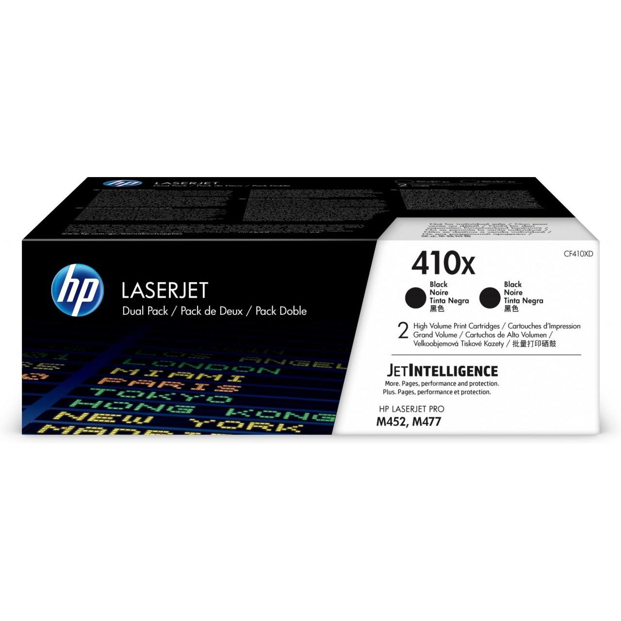 HP - Tóner original CF410XD de alta capacidad para impresoras LaserJet Pro M377, M452 y M477, hasta 13.000 páginas, tecnología JetIntelligence