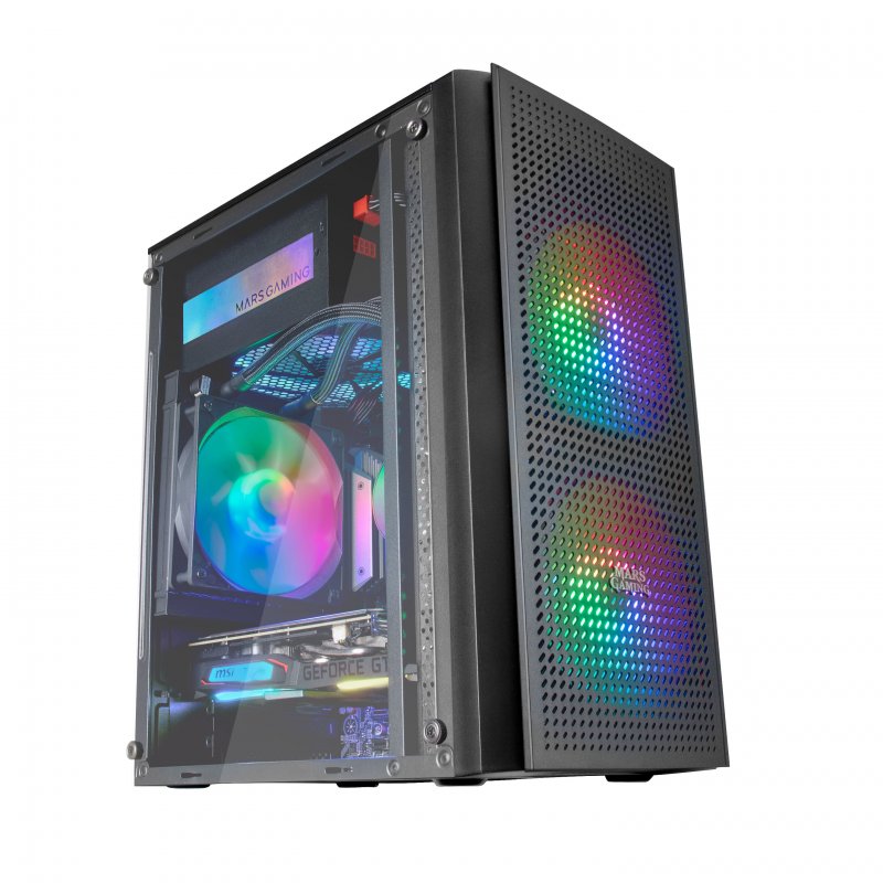 Caja Gaming Mars Gaming MC300 FRGB USB 3.0 Negra con Ventilación Triple y Cristal Templado
