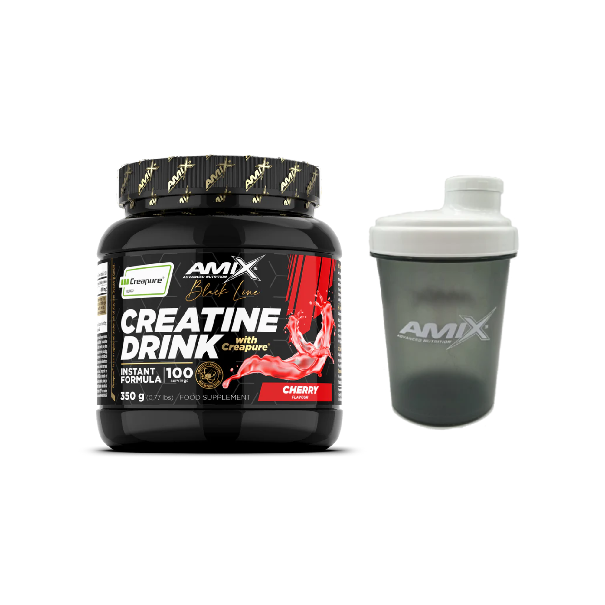Creatina Creapure AMIX 350Gr. Varios Sabores + Shaker De Regalo De Diferentes Colores
