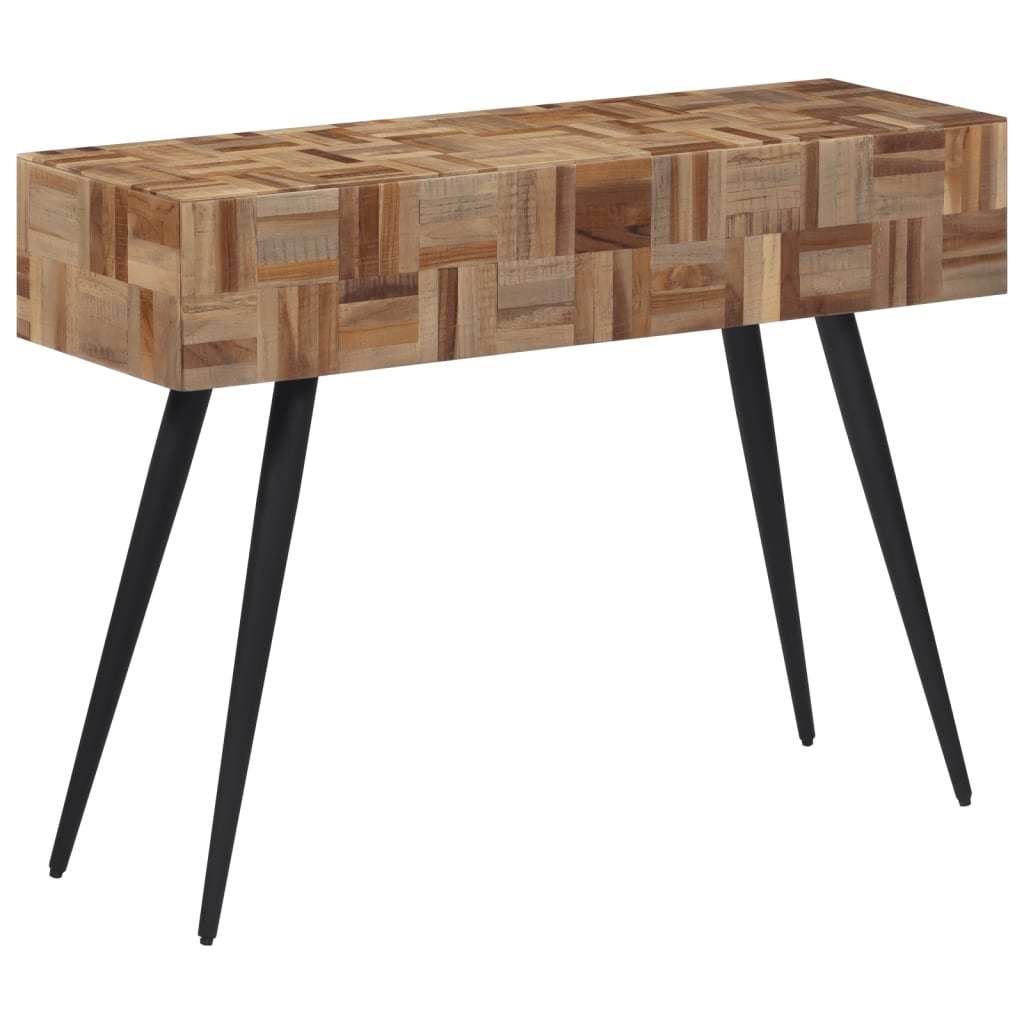 Vidaxl Mesa Consola Teca Reciclada Maciza 110x34x80 Cm