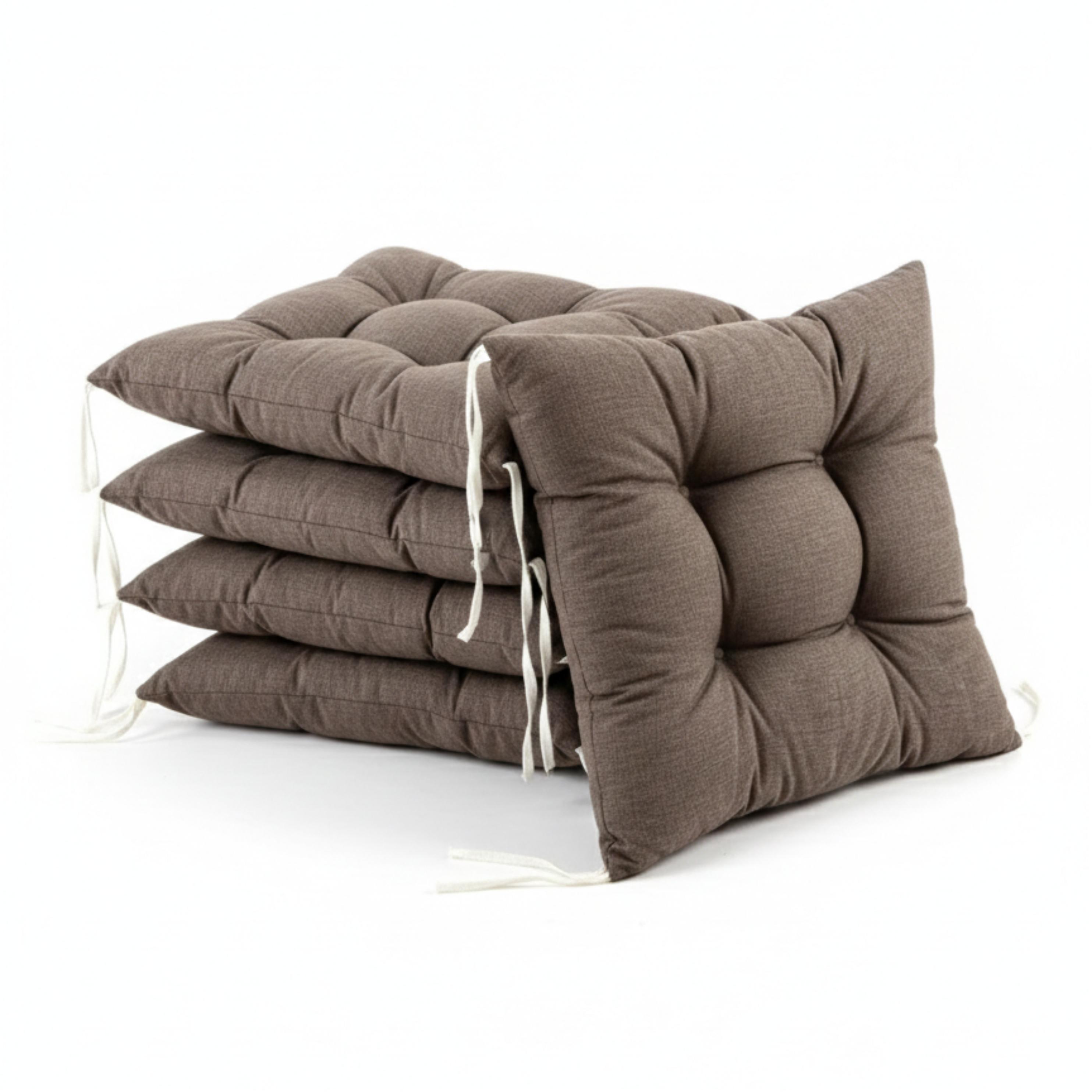 PIND Cojines Acolchados para Silla 40x40 cm, Asiento Ergonómico con Relleno y Tiras Ajustables, Algodón y PES Transpirable