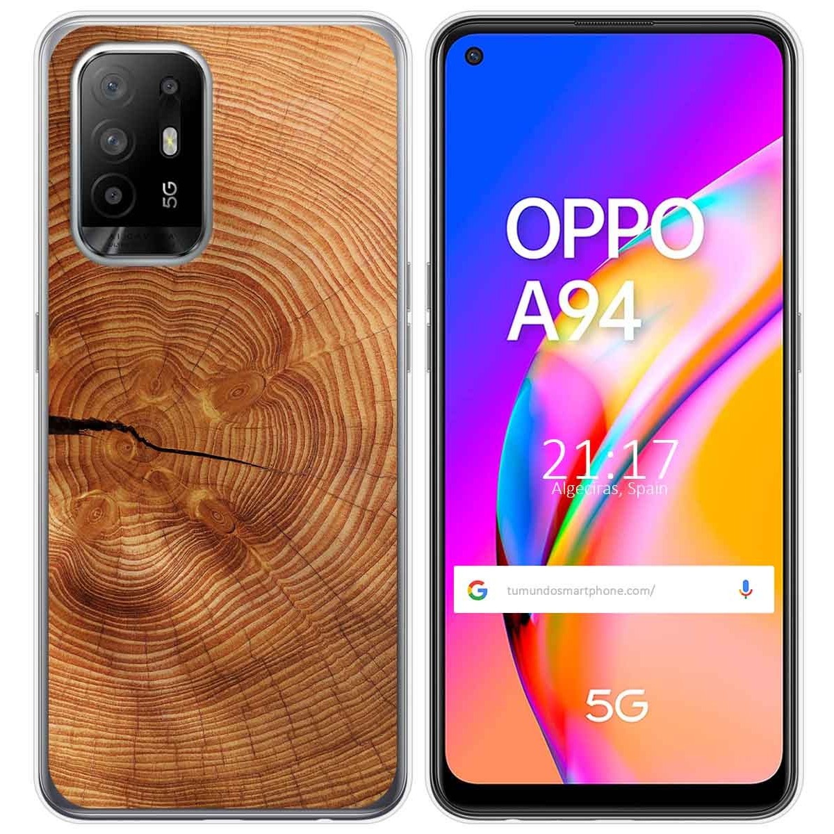 Tumundosmartphone Funda Gel Tpu para Oppo A94 5G diseño Madera 04 Dibujos