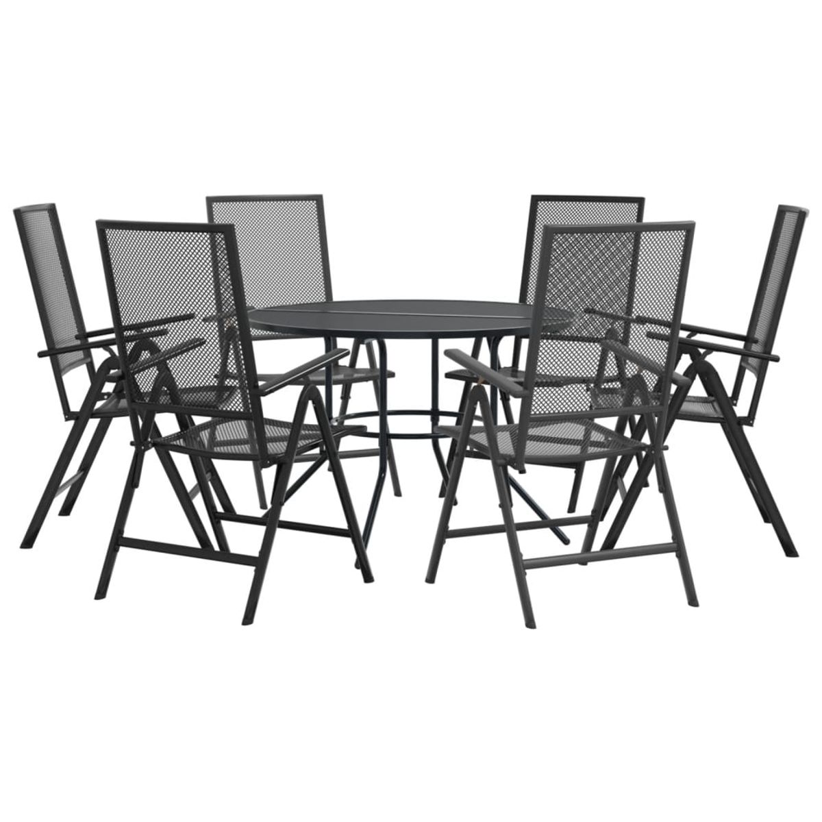Conjunto de jardín Brulle 6 sillas + mesa antracita