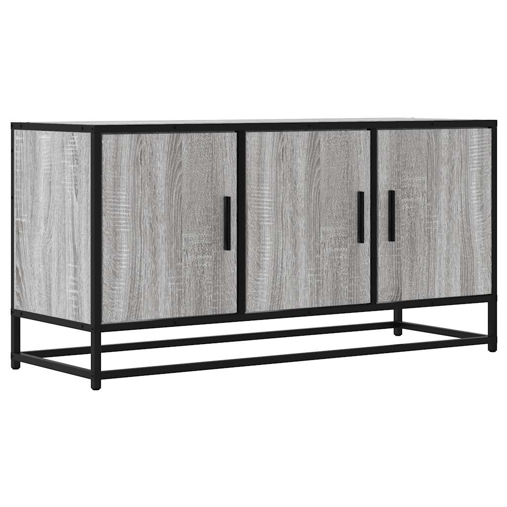 vidaXL Mueble TV madera ingeniería y metal gris Sonoma 100x35x50 cm