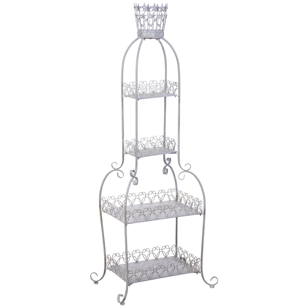 Wonderlust Deco - Expositor estantería de metal con 4 baldas 73.03x48.9x188.6h cm Gris 73.03x48.9x188.6h cm