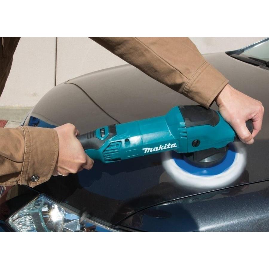Makita PO6000C 150mm Orbital Polisher, 900W, 240V, Black with CE certificate for effective polishing and finishing surfaces.