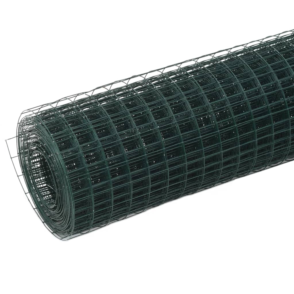 Vidaxl Alambrada de Gallinero Acero Revestimiento PVC 25x1,5 M Color Verde