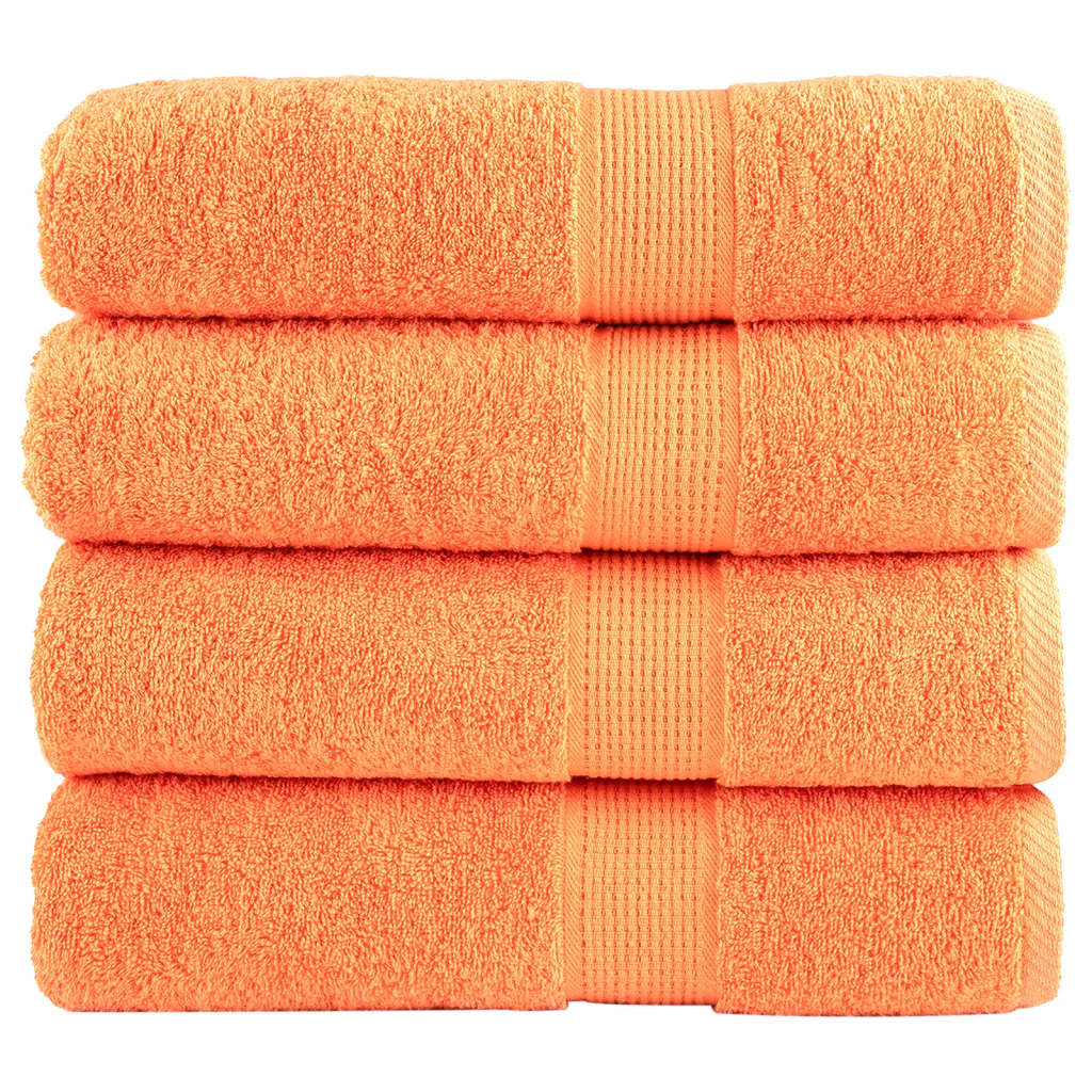 vidaXL Toallas de baño 4 uds 100% algodón 100x150 cm 600 gsm toalla Color orange, Tuquesa, Crema y mas
