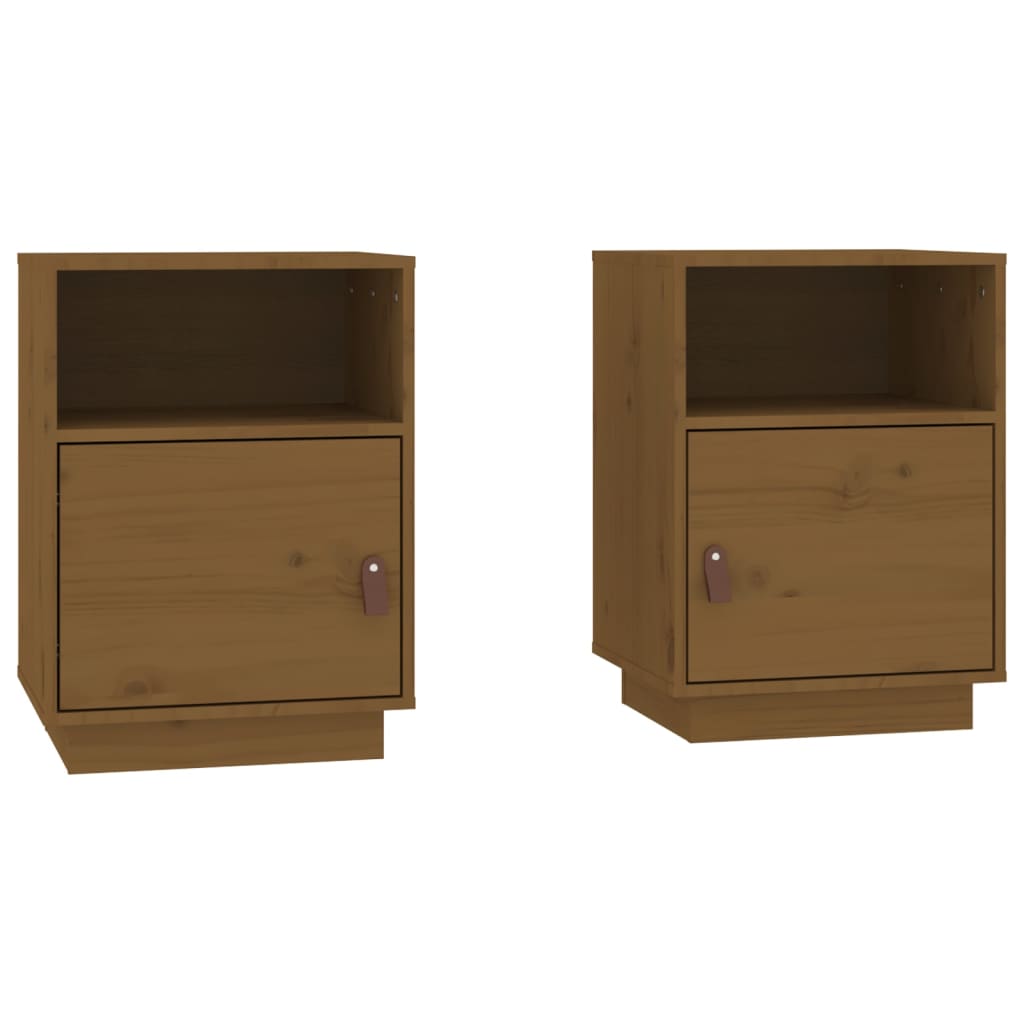 Vidaxl Mesitas de Noche Madera Maciza de Pino 40x34x55 Cm Natural