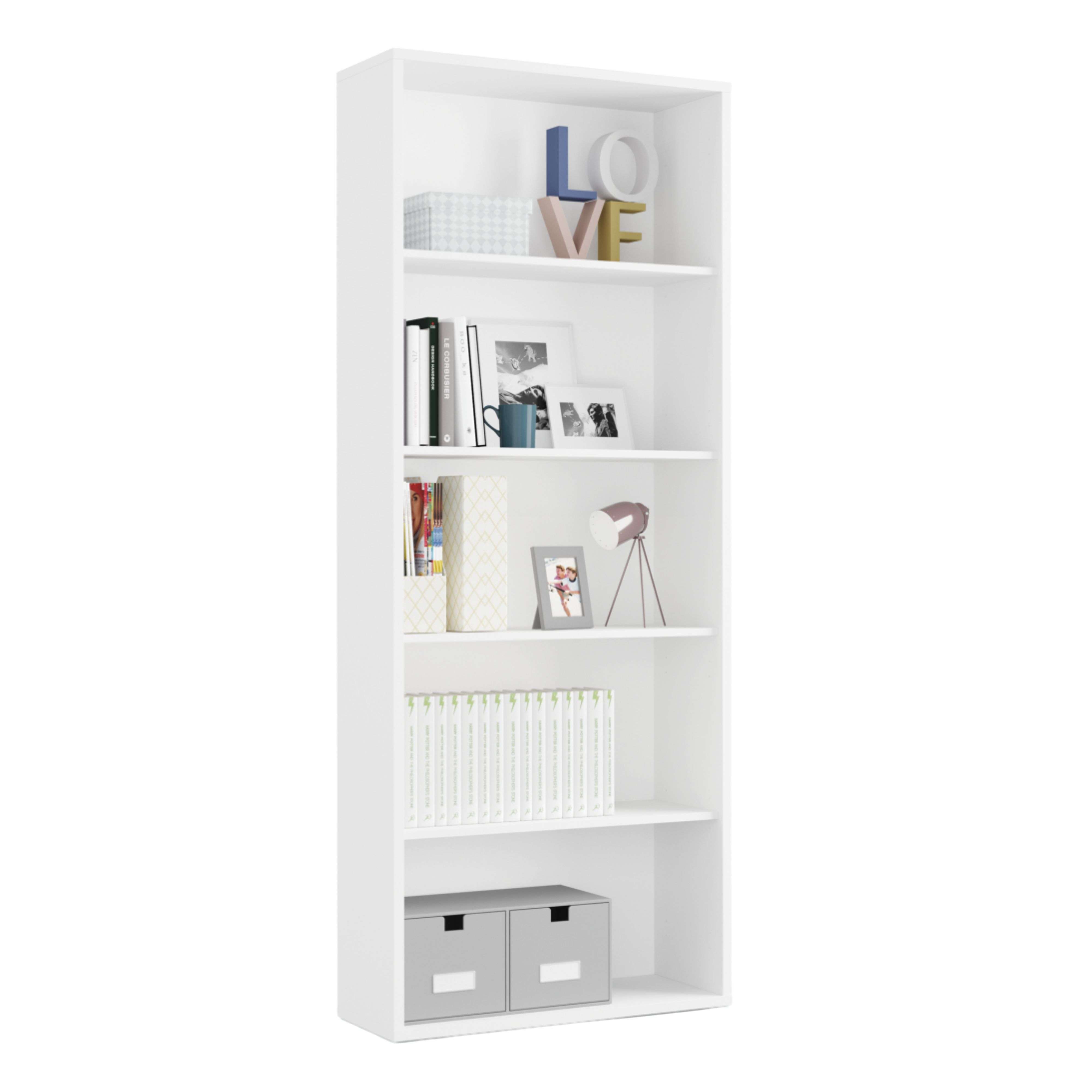 Miroytengo Estantería Alta Scaled Moderna Color Blanco 76x197x33 cm