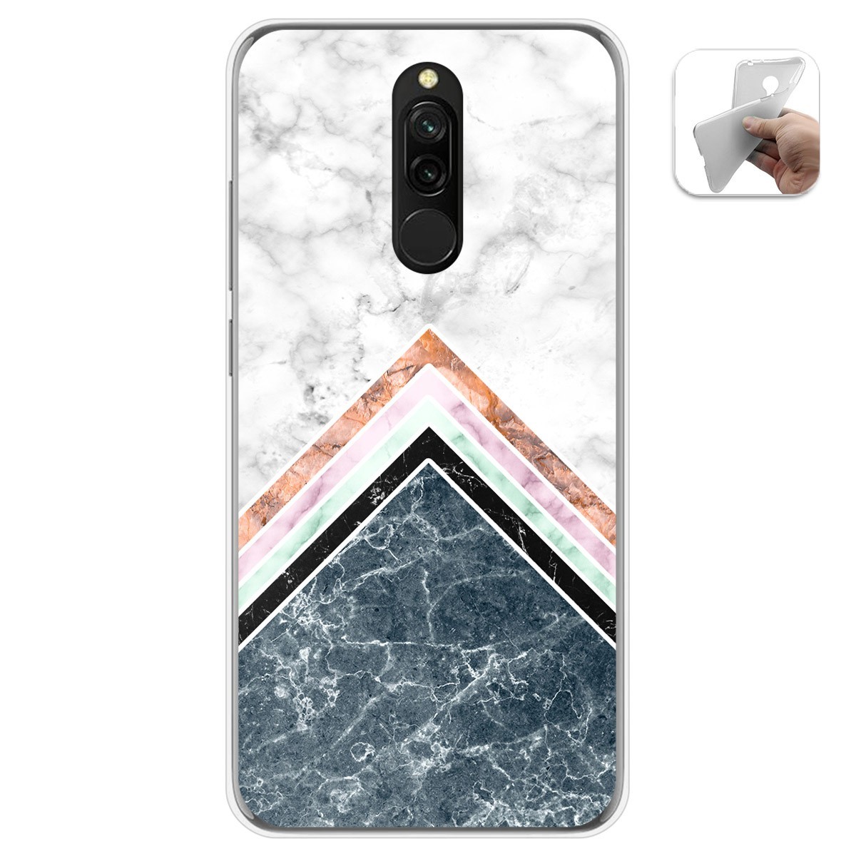 Tumundosmartphone Funda Gel Tpu para Xiaomi Redmi 8 diseño Mármol 05 Dibujos