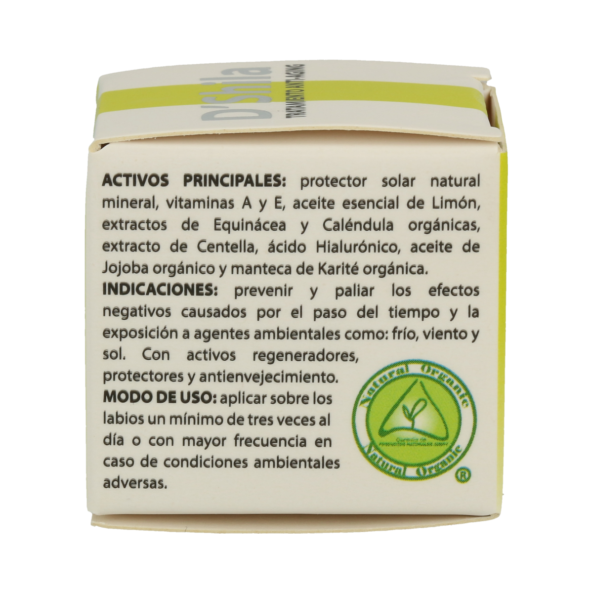 Tratamiento rejuvenecedor labial de limón 15 ml de crema D'Shila