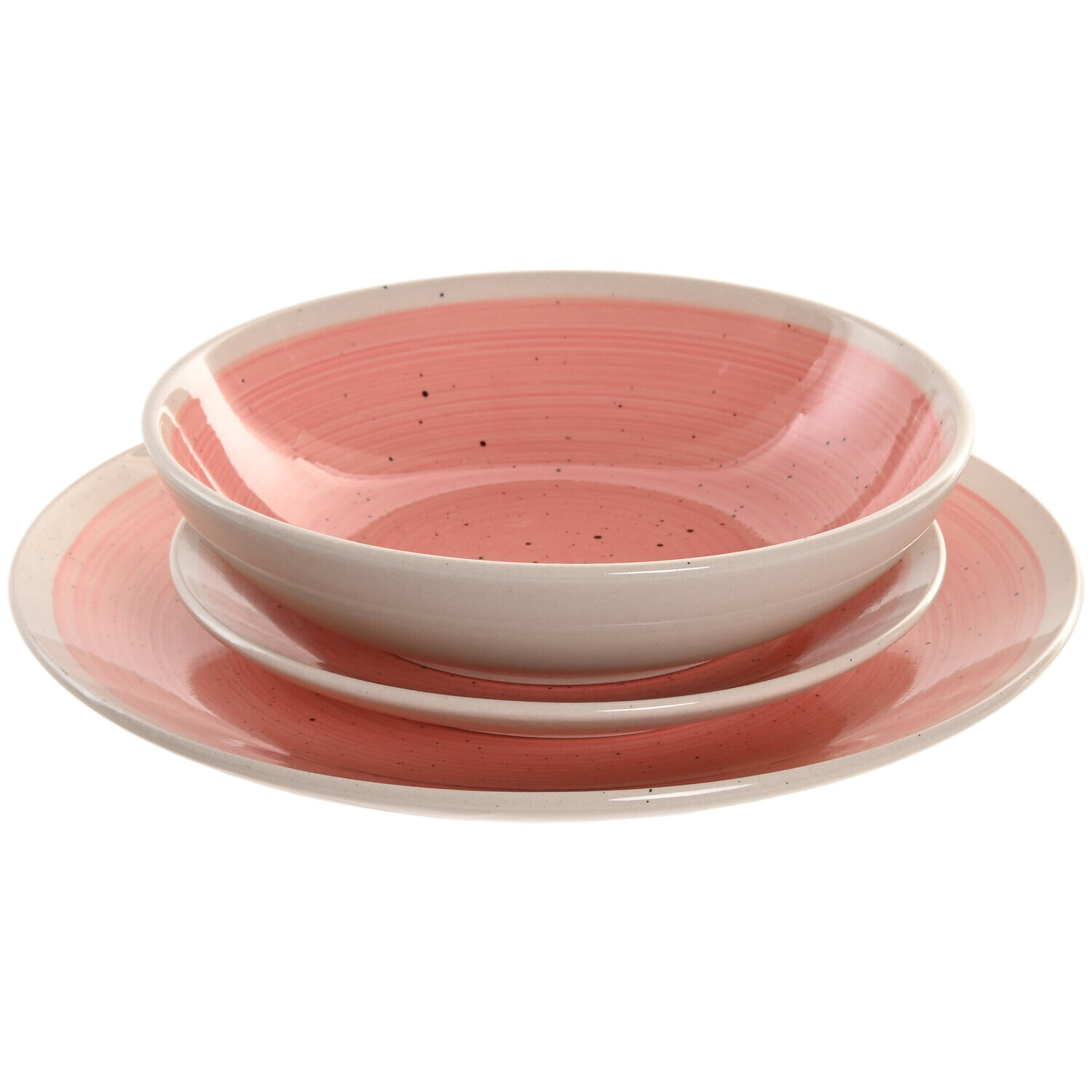 Vajilla set 18 gres 27x27x3 rosa , La mejor decoración para tu hogar.