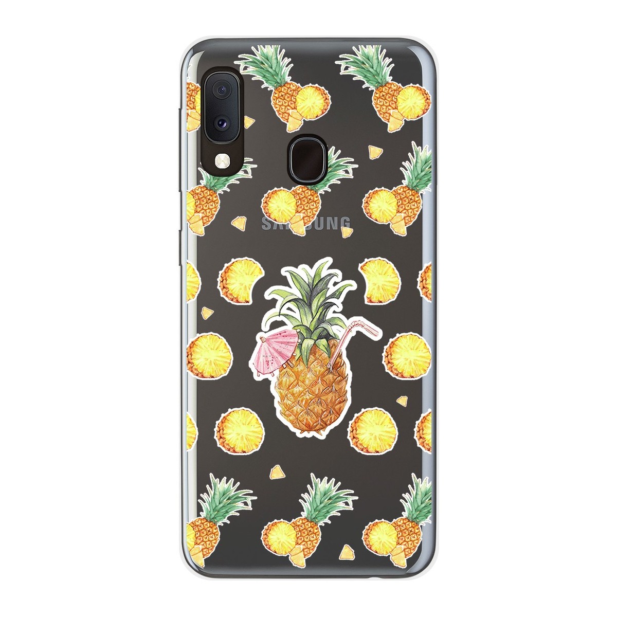 Tumundosmartphone Funda Gel Transparente para Samsung Galaxy A20e 5.8 diseño Piña Dibujos